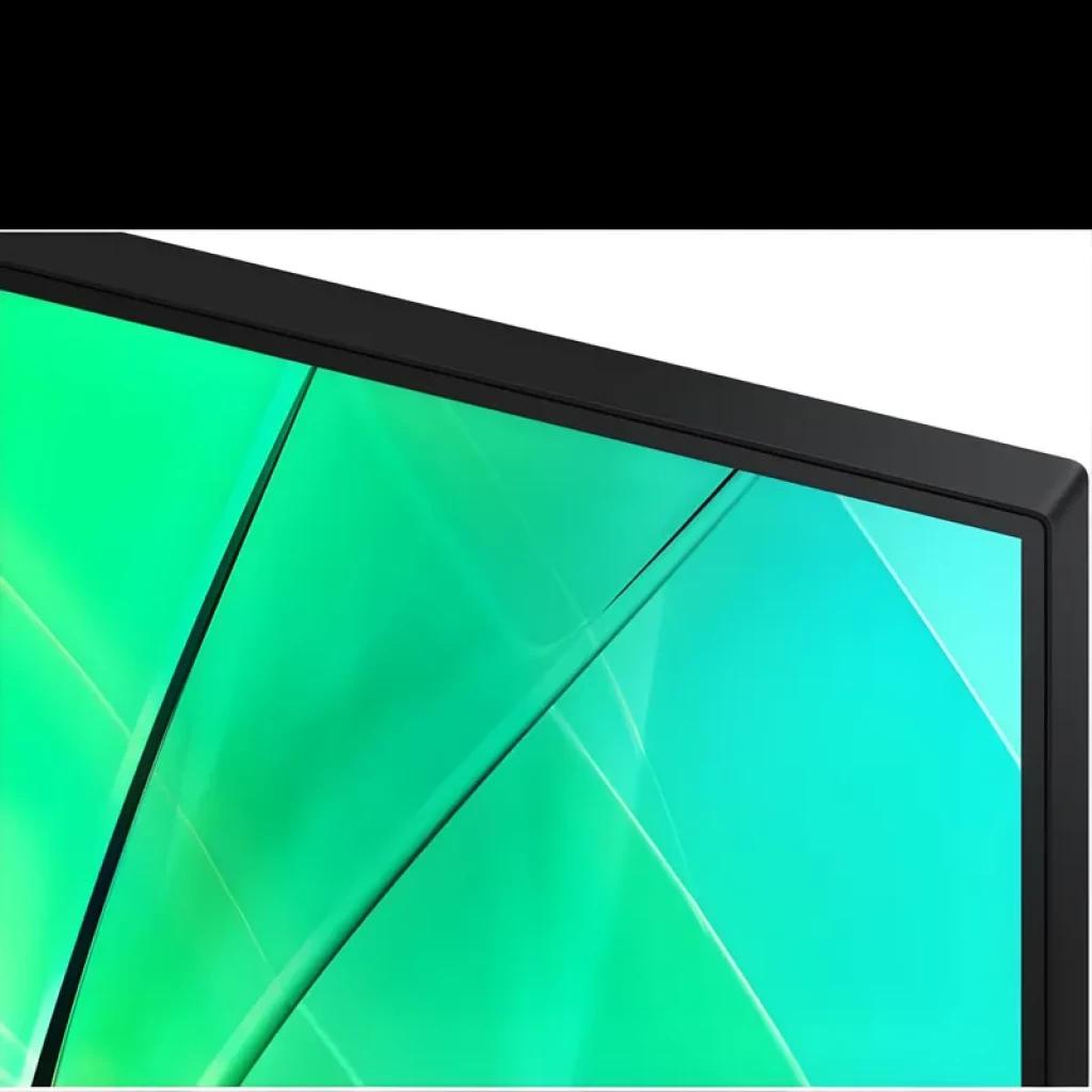 Bisel negro fino con acabado mate y pantalla IPS de 32 pulgadas, bordes delgados y panel Quad HD con colores vibrantes y superficie antirreflejo