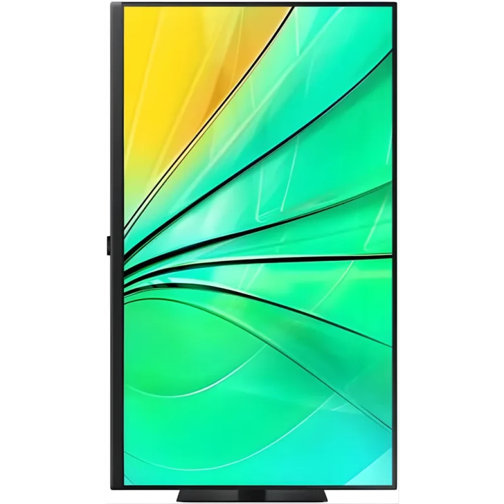 Monitor Samsung LS32D600EAU de 32 pulgadas, panel IPS Quad HD, 100 Hz, marco delgado, orientación vertical, color negro, peana compacta y diseño moderno