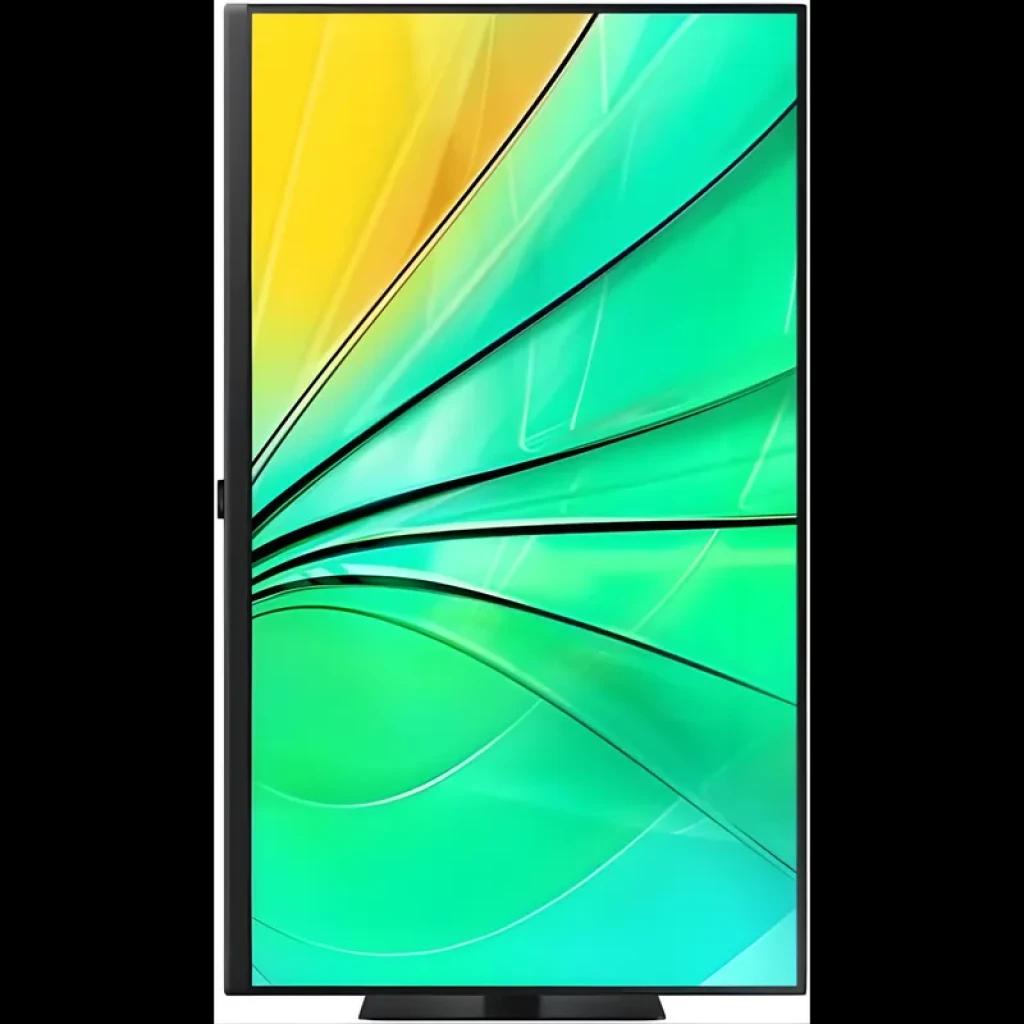 Monitor Samsung LS32D600EAU de 32 pulgadas, panel IPS Quad HD, 100 Hz, marco delgado, orientación vertical, color negro, peana compacta y diseño moderno