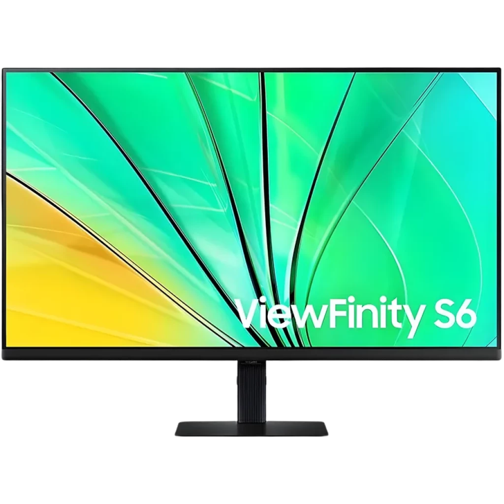 Monitor Samsung LS32D600EAU 32 pulgadas con panel IPS, biseles finos y soporte negro; pantalla QHD 100 Hz con colores vivos y texto nítido