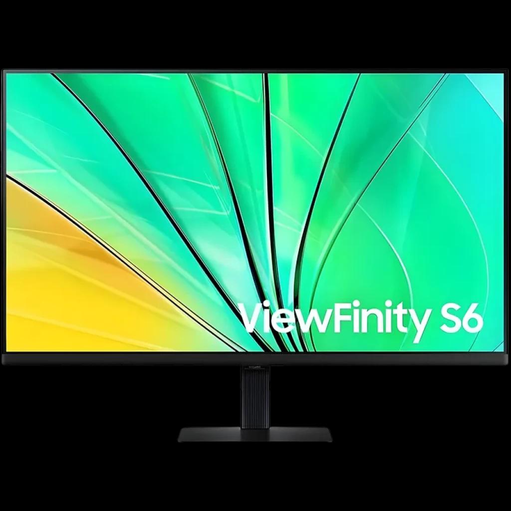 Monitor Samsung LS32D600EAU 32 pulgadas con panel IPS, biseles finos y soporte negro; pantalla QHD 100 Hz con colores vivos y texto nítido