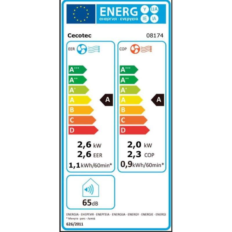 ForceClima 9400 Soundless Heating - Climatiseur portable étiquette énergétique A