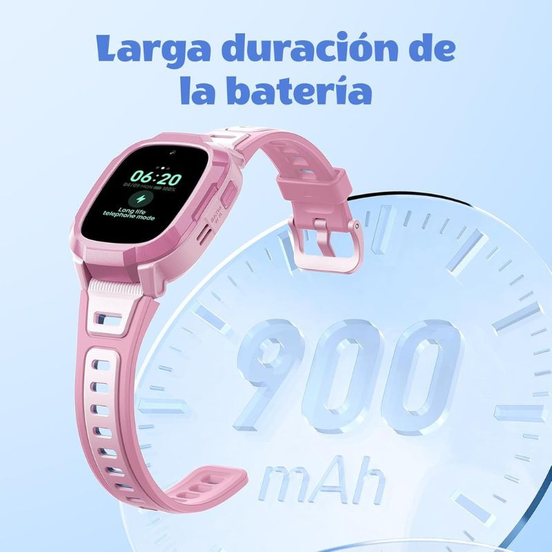 Mibro Kids P6 rose pour enfants, montre connectée 4G GPS avec caméra intégrée, grand écran, bracelet ajustable, autonomie longue 900 mAh