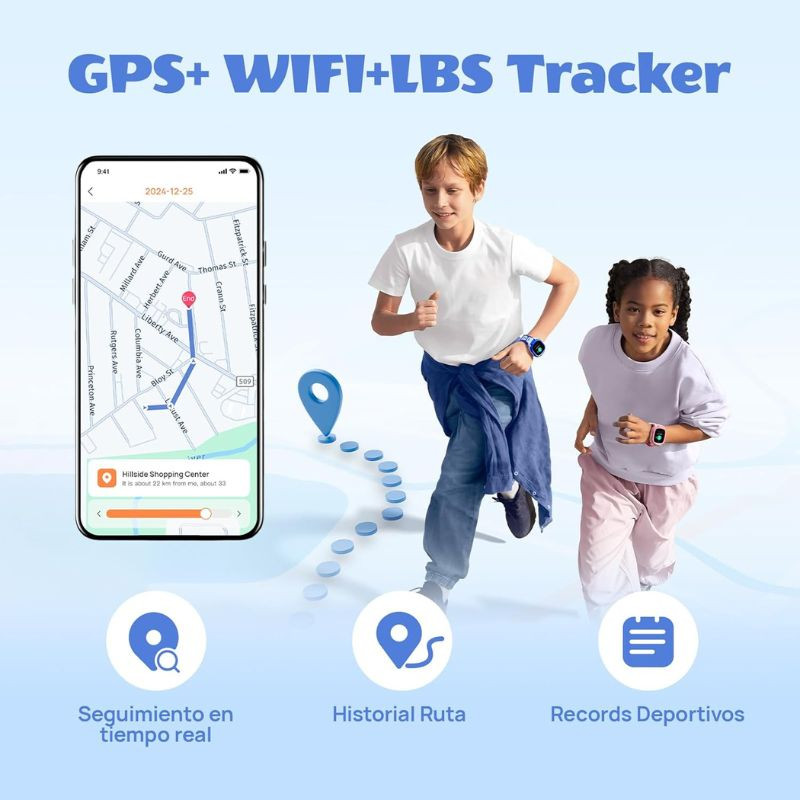 Mibro Kids P6 avec GPS 4G et caméra intégrée, Rose, montre enfant avec suivi en temps réel, historique des trajets et enregistrement d’activités
