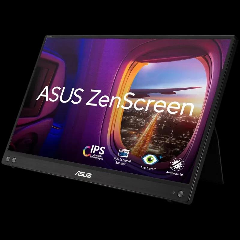 ASUS MB16ACV 16 Full HD LED IPS preto, monitor portátil fino com suporte dobrável, bordas finas, tela antirreflexo e tecnologia Eye Care