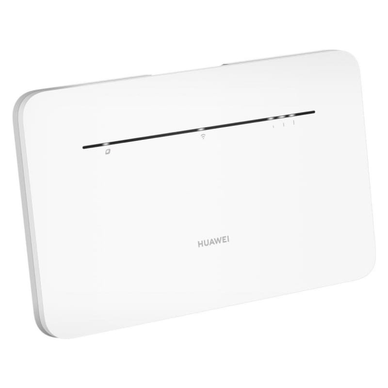 Huawei B535-235a Router Móvil WiFi 4G LTE en color blanco, diseño minimalista con indicadores LED frontales y bordes redondeados, formato de sobremesa
