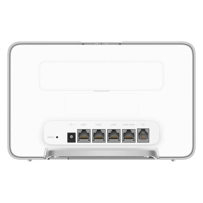 Huawei B535-235a Router Móvil WiFi 4G LTE, vista trasera: cinco puertos RJ45 LAN y LAN/WAN, puerto TEL, botón WPS, entrada de alimentación y botón reset