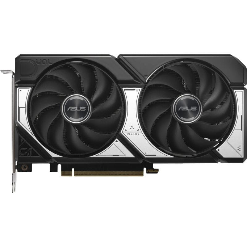 ASUS Dual -RTX5060TI-O8G NVIDIA GeForce RTX 5060 Ti 8 Go GDDR7, vue avant des ventilateurs