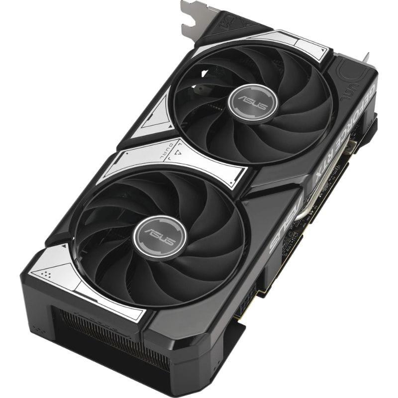 ASUS Dual -RTX5060TI-O8G NVIDIA GeForce RTX 5060 Ti 8 Go GDDR7, vue de dessus des ventilateurs