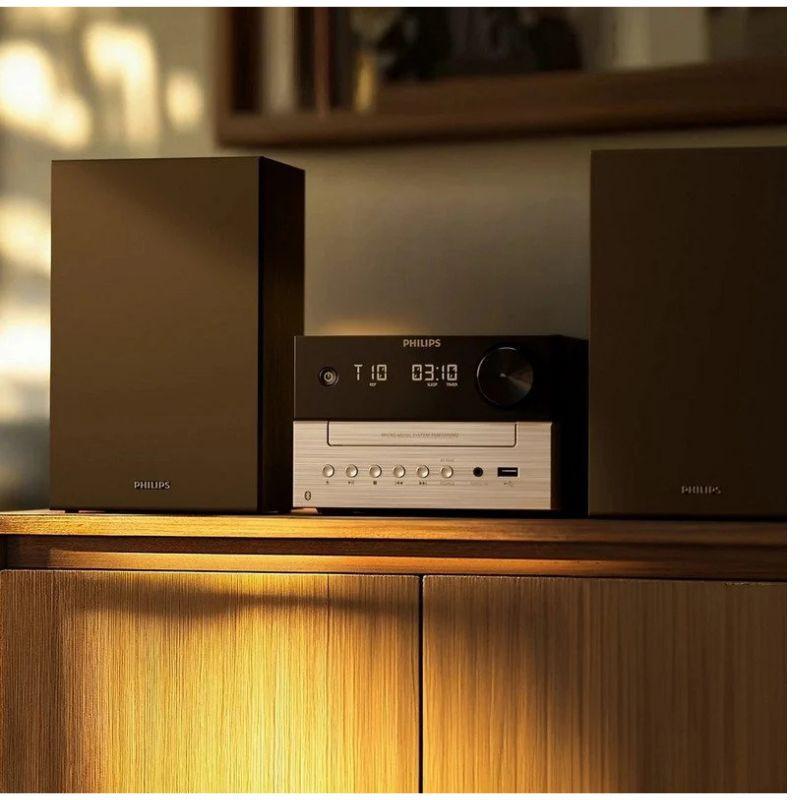 Philips TAM3205M2/12 20W RMS Bluetooth Preto, imagem real sobre um móvel