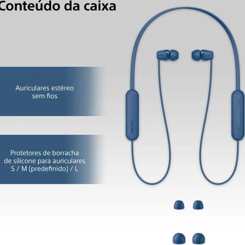 Sony WI-C100 Bluetooth Azul - Auriculares Bluetooth, conteúdo da embalagem