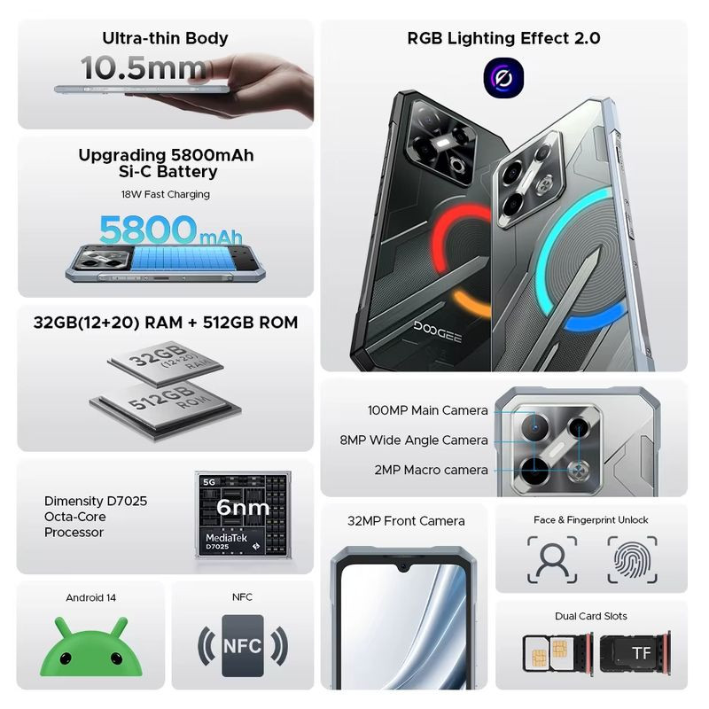 Détails de Doogee Blade GT Pro Argent