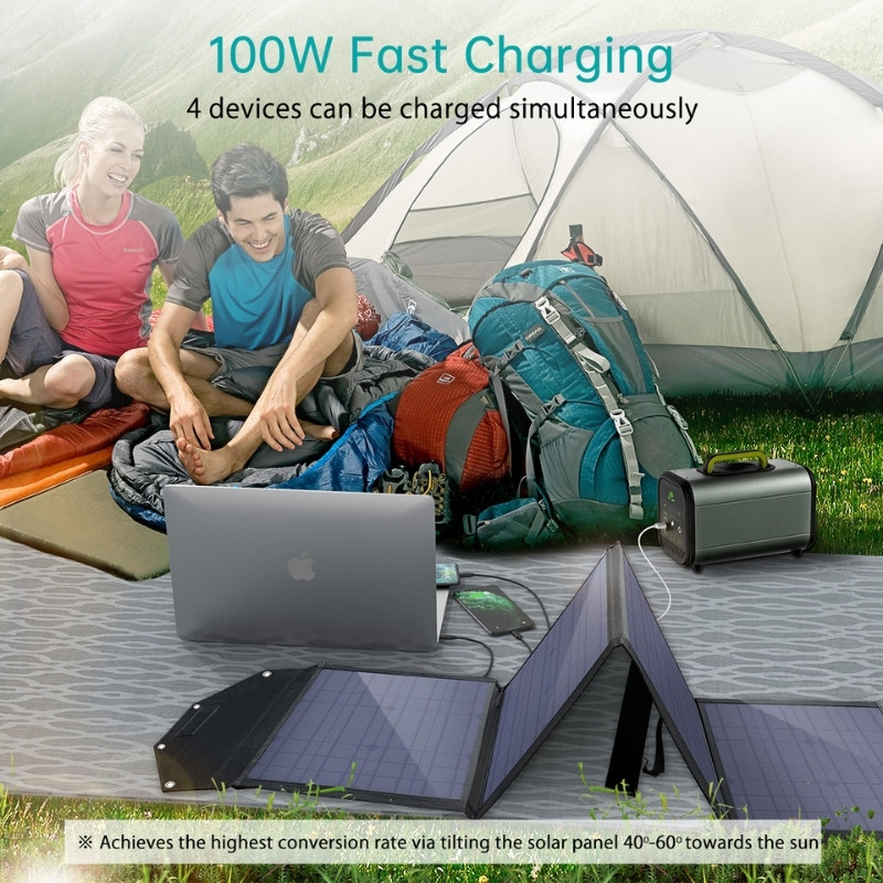 Choetech SC061 100W - Carregador Solar Dobrável Fast Charging
