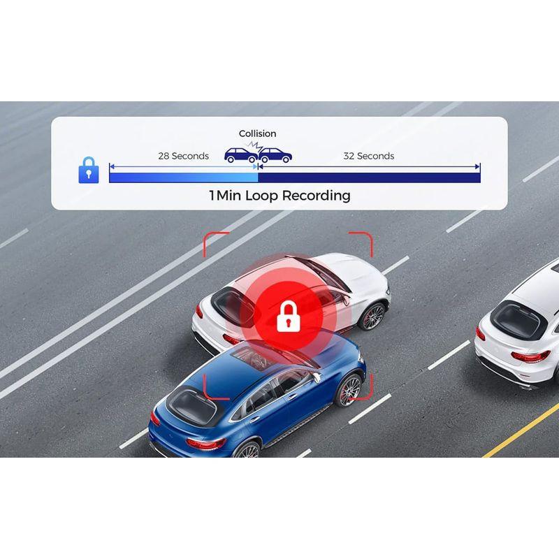 Gravação en loop do Azdome Dash Cam M550 Max