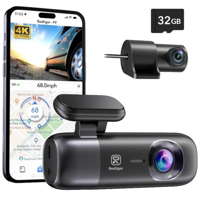 Redtiger F9 4K WiFi - Dash cam con cámara trasera