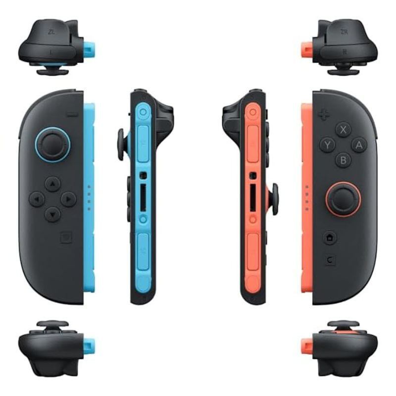 Nintendo Joy-Con 2 Azul/Rojo – Mandos para Nintendo Switch 2. Imagen desde todos los lados