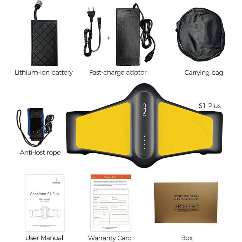Geneinno S1 Plus - Scooter sous-marin contenu du colis