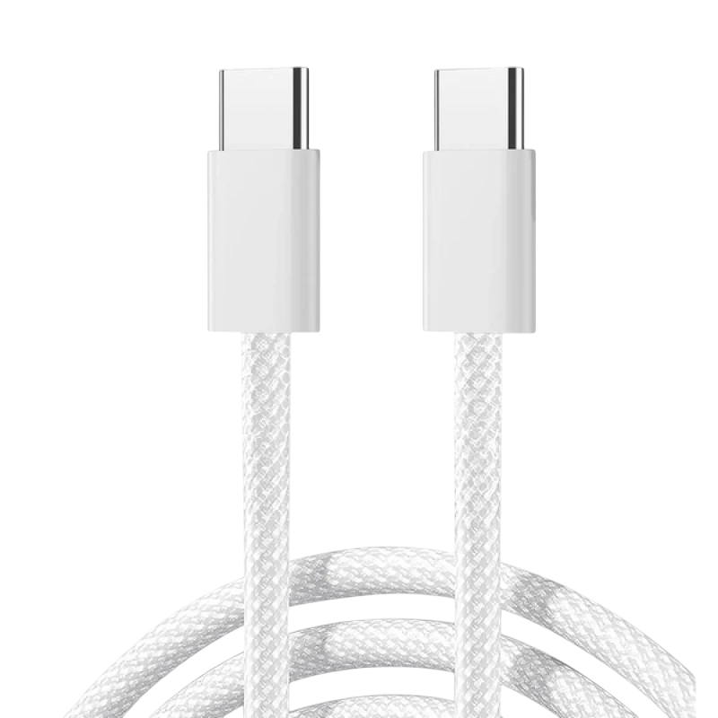 Joyroom Cable trenzado Ben Series 60 W USB‑C a USB‑C 1 m (Blanco)