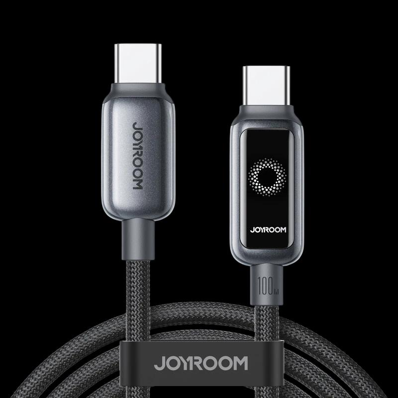 Joyroom Cable Intelligent Power‑Off 100 W USB‑C a USB‑C 1,2 m, Negro