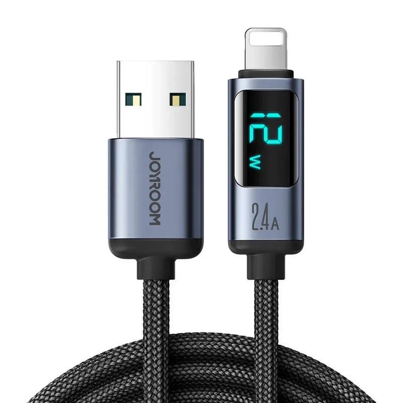 Cable Joyroom USB A a Lightning con Pantalla LED - Negro