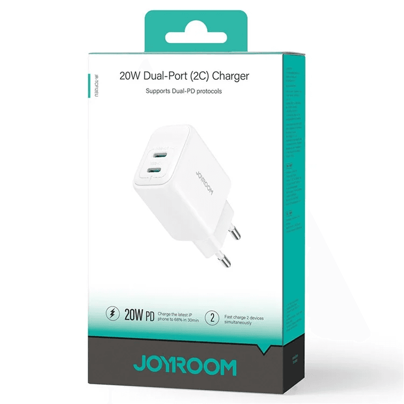 Carregador de carga rápida Joyroom com dupla porta USB-C - Caixa