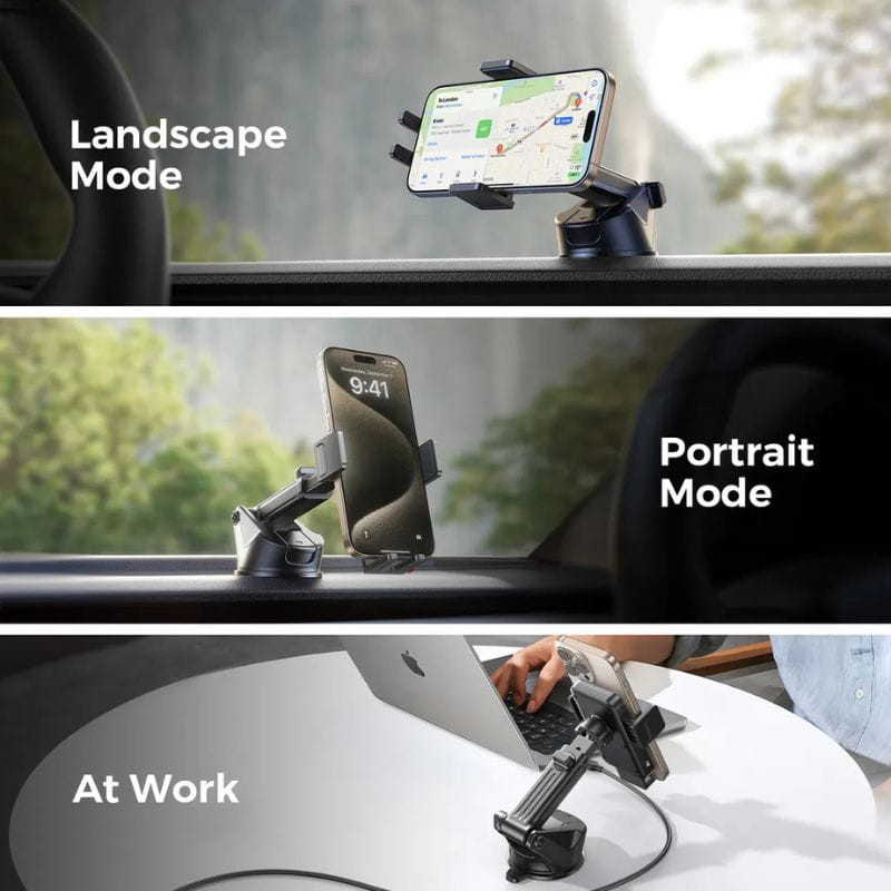 Joyroom JR-ZS241S - Support de téléphone pour voiture avec recharge sans fil, positionnement polyvalent.