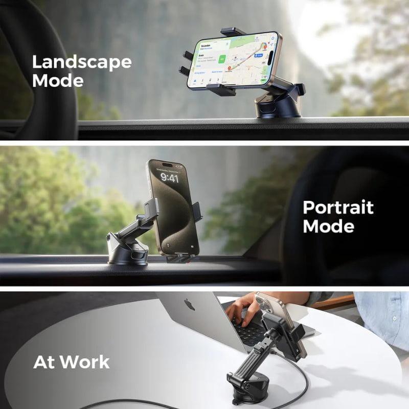 Joyroom JR-ZS241S - Support de téléphone pour voiture avec recharge sans fil, positionnement polyvalent.