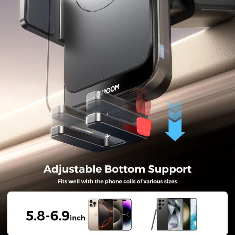 Joyroom JR-ZS241S - Support de téléphone pour voiture avec recharge sans fil, facile à installer.