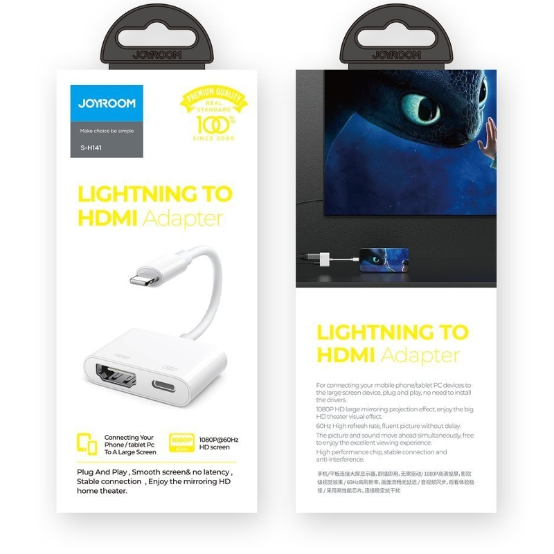 Adaptador doble de Lightning a HDMI/Lightning Joyroom - Caja