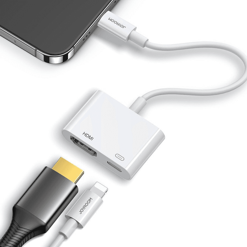 Adaptador doble de Lightning a HDMI/Lightning Joyroom - Blanco