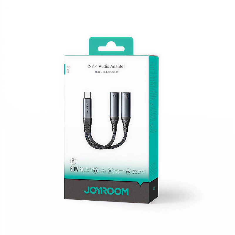Adaptateur Joyroom 2-en-1 USB-C vers 2x USB-C- Boître