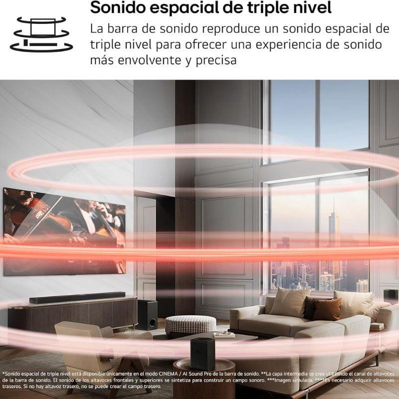 LG S90TR 7.1.3 670 W Negro - Barra de sonido con sonido espacial
