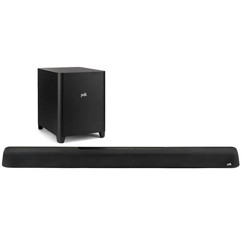 Polk Audio Magnifi AX SR 7.1.2 Negro - Barra de sonido. Imagen con el subwoofer