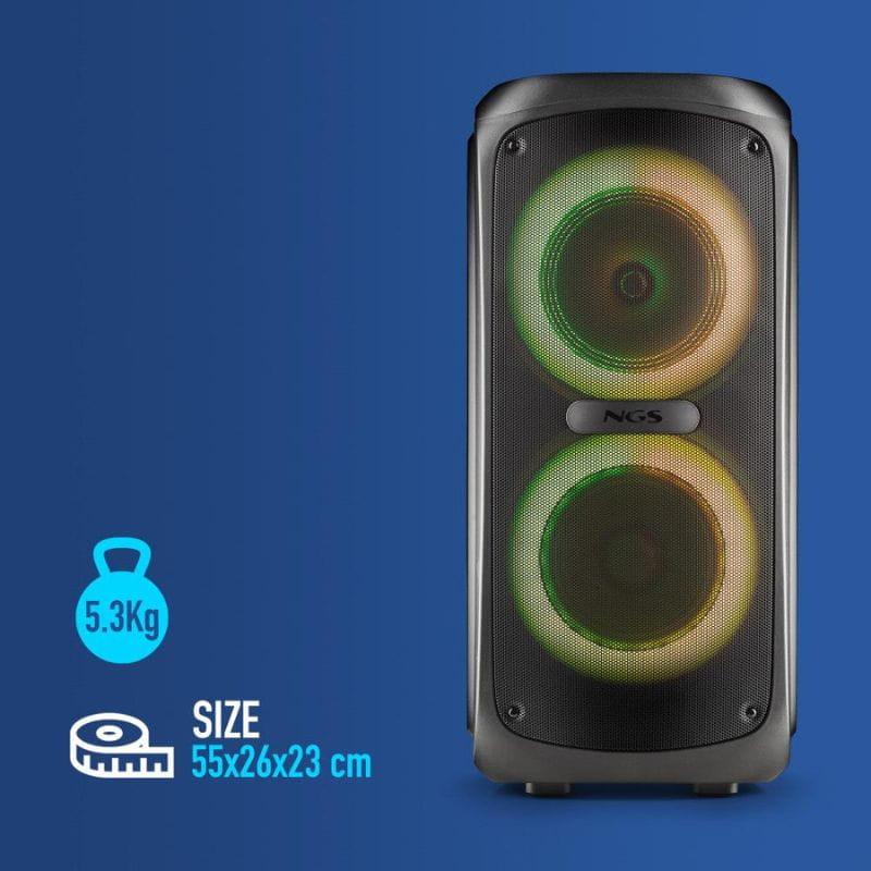NGS WILD TEMPER 40 W AZUL - Coluna portátil estéreo, dimensões e peso