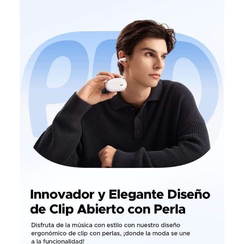 SoundPeats PearlClip Pro Branco - Auriculares Bluetooth, design em forma de clipe