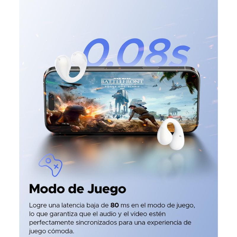 SoundPeats PearlClip Pro Branco - Auriculares Bluetooth, baixa latência