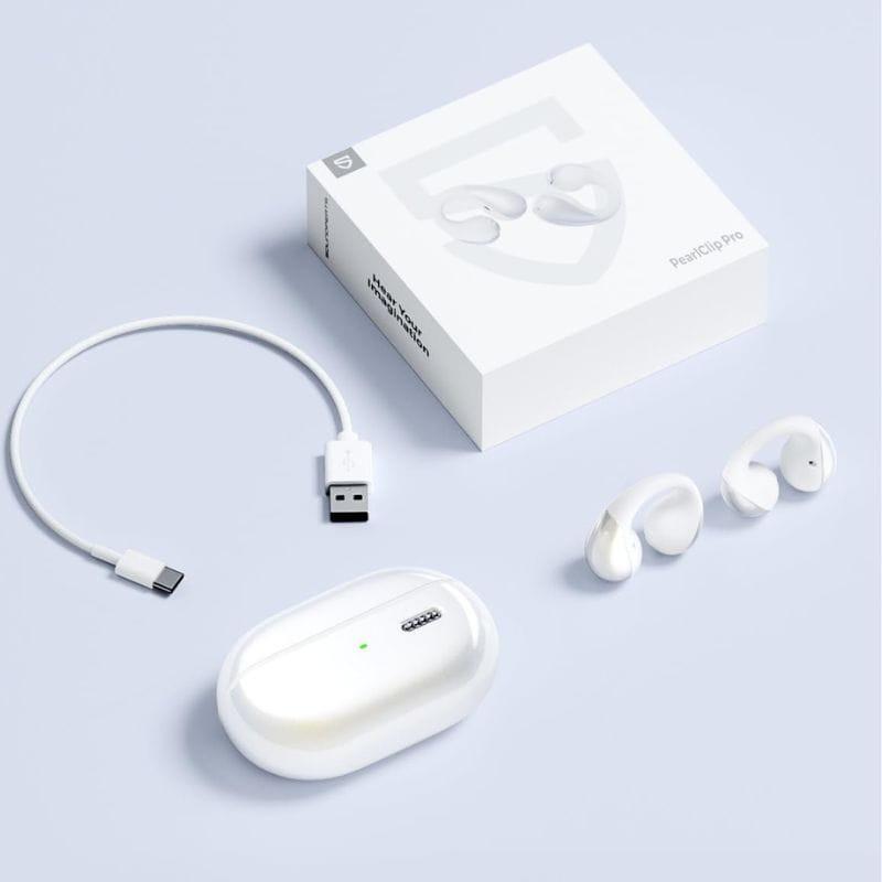 SoundPeats PearlClip Pro Branco - Auriculares Bluetooth, conteúdo da embalagem