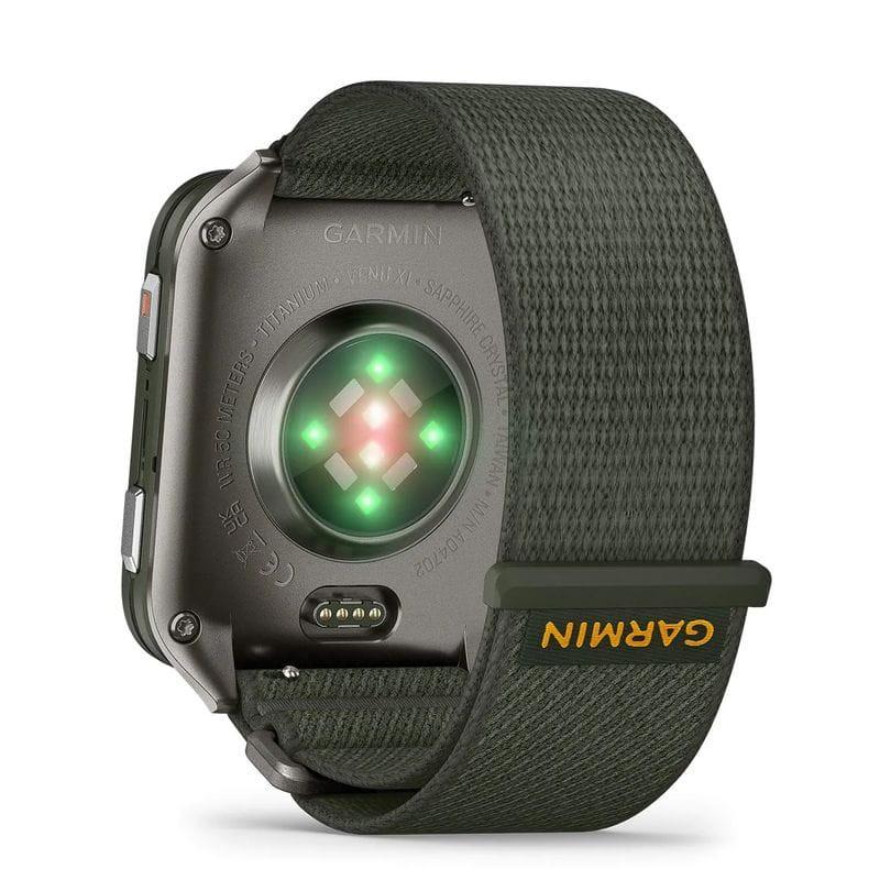 Trasera de Garmin Venu X1 Verde