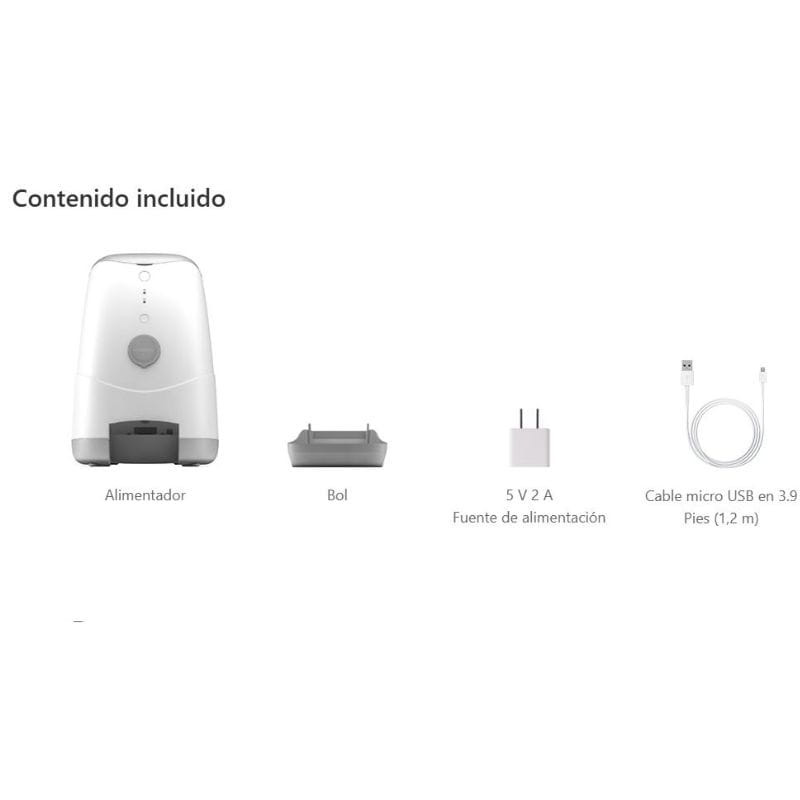Petoneer Nutri Vision Feeder Blanco - Comedero Inteligente Para Mascotas , contenido de la caja