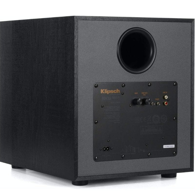 Klipsch R 100-SW Subwoofer Negro, imagen trasera