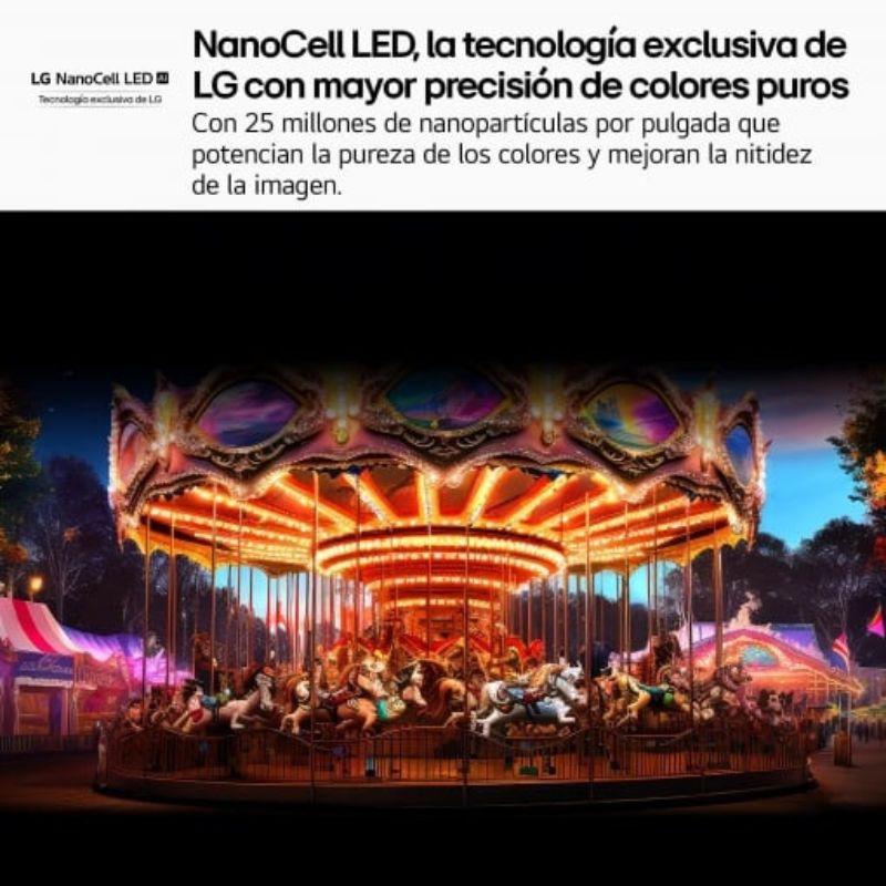 LG 75NANO81A6A 75" 4K Ultra HD NanoCell Smart TV Negro, tecnología NanoCell LED que da más precisión a los colores