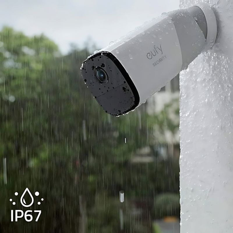 Eufy Security (eufyCam 2 Pro) 2K IP67 WiFi Blanco Kit 3+1, resistencia IP67.