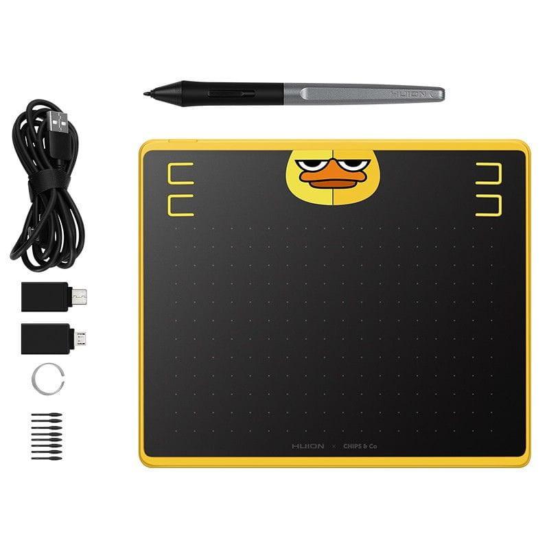 Huion HS64 SE - Mesa digitalizadora, conteúdo da embalagem