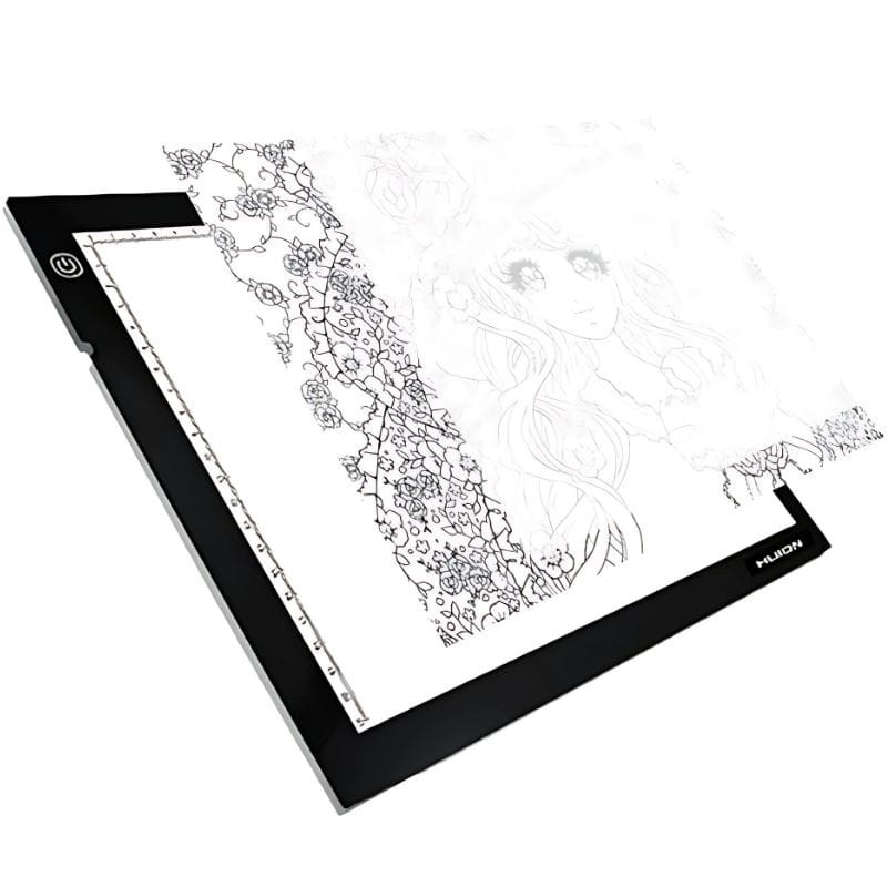 Huion L4S iluminado LED - Tableta gráfica para desenho, imagem em uso