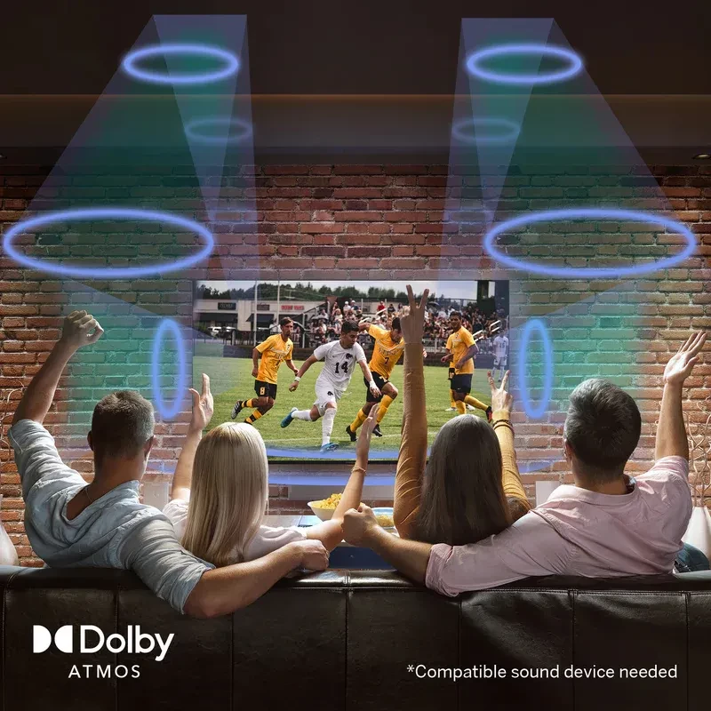 Thomson 50QG7C14 50 pulgadas 4K Ultra HD QLED Pro, marco negro minimalista, imagen vibrante y compatible con Dolby Atmos para sonido envolvente