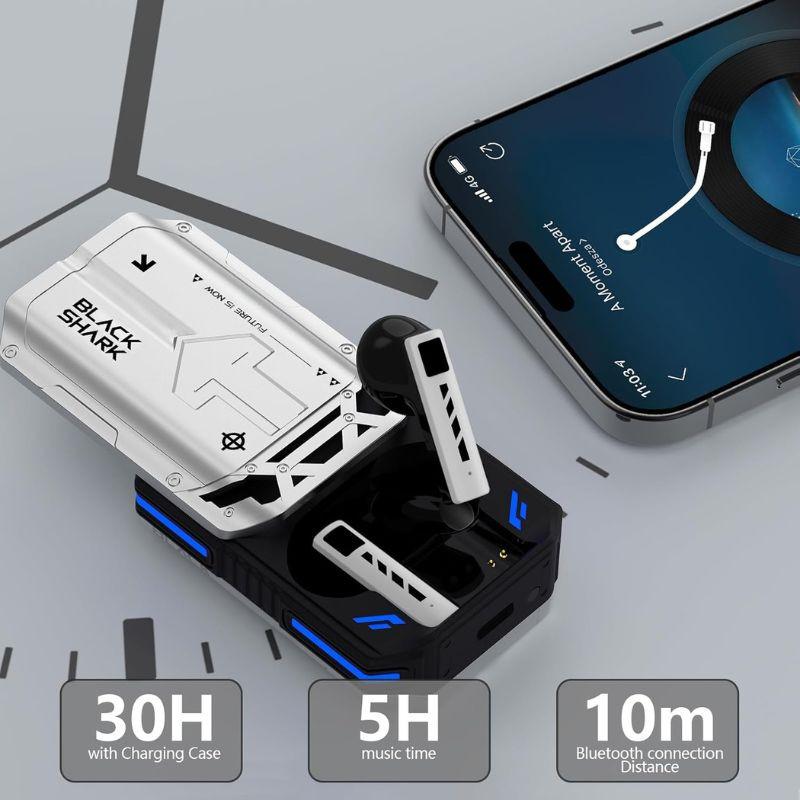 Black Shark T11 Blanc, batterie d'une autonomie de 30 heures 