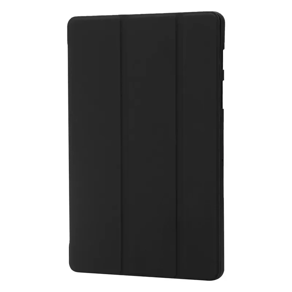 Capa Inteligente Oneplus Pad 3 com Suporte Preto: capa dobrável preta, textura lisa, três dobras para apoio, recortes precisos e proteção fina para tablet