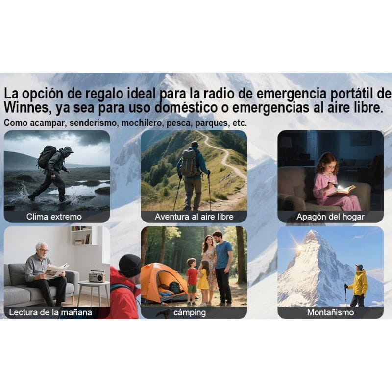 Radio de Emergencia Portátil 20000 mAh, todo tipo de usos