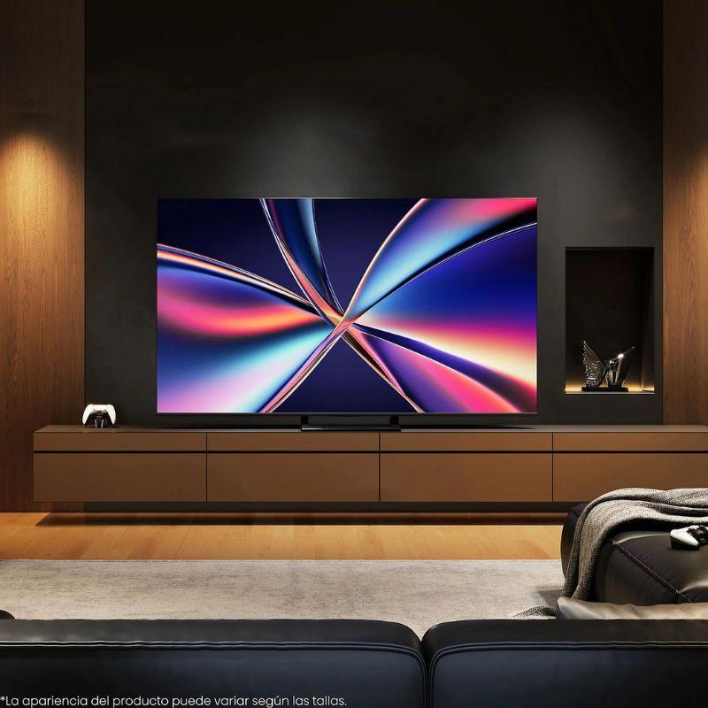 Hisense 55E8Q 55" 4K UHD LED Gris con Mini‑LED, colores vivos, FreeSync Premium, Dolby Atmos, subwoofer integrado, 144 Hz, IA de imagen y sensor de luz