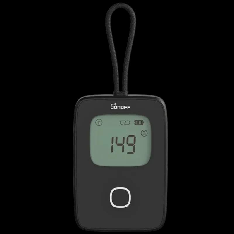 SONOFF BBQ BMT01 Thermomètre pour viande avec écran numérique lisible, indicateurs Bluetooth et batterie, boîtier noir compact avec bouton central